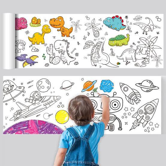 Kids Drawing and Colouring Roll