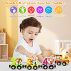 Wooden Magnetic Animal Number Train