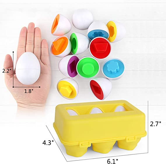 Shape and Colour Matching Eggs – Set of 6