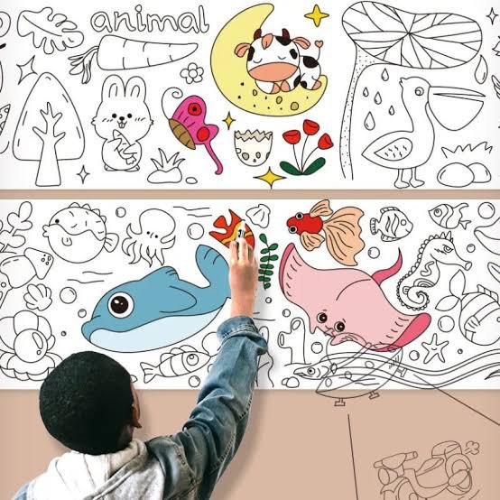 Kids Drawing and Colouring Roll
