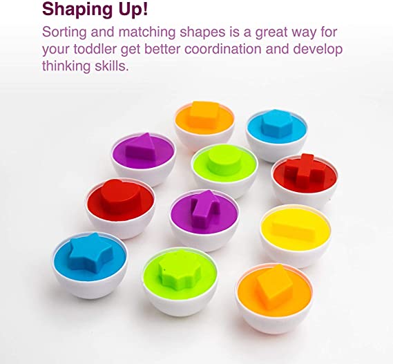 Shape and Colour Matching Eggs – Set of 6