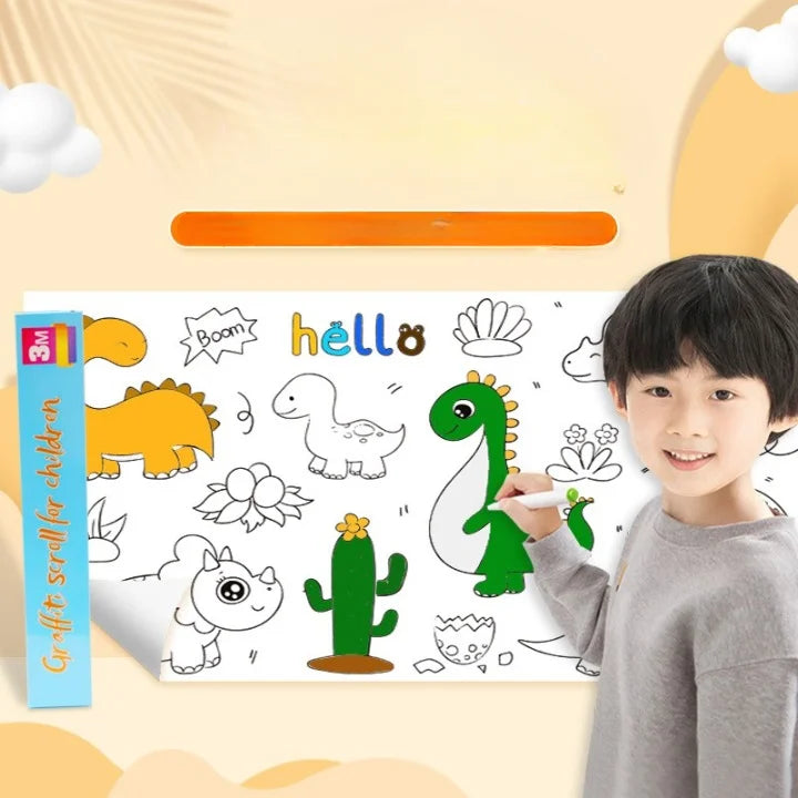 Kids Drawing and Colouring Roll