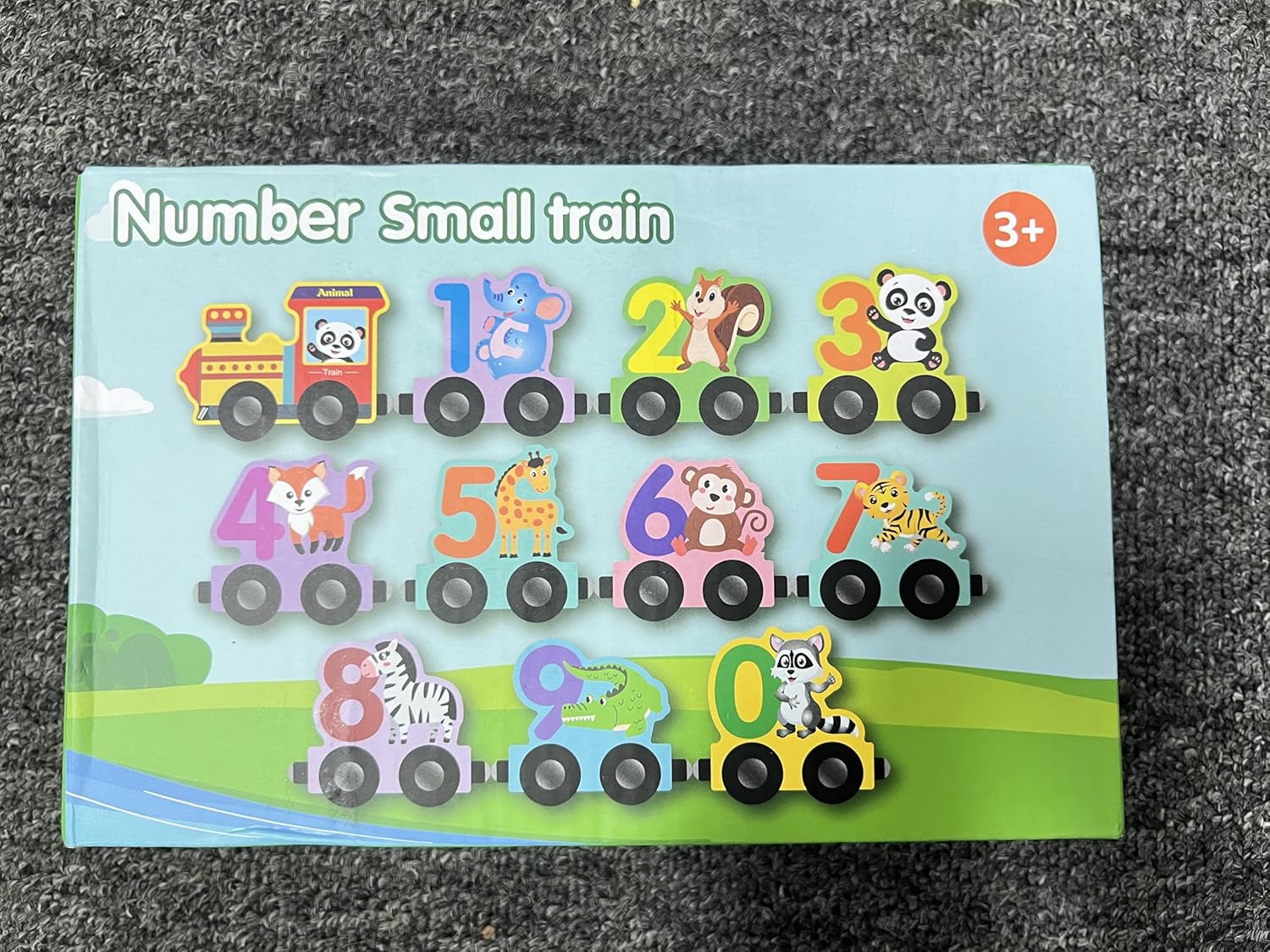 Wooden Magnetic Animal Number Train